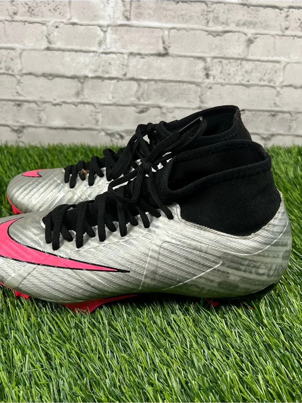 Nike Jr Zoom Mercurial Superfly 9 Academy XXV FG MG Sz 4.5 Metallic Silver/Pink
